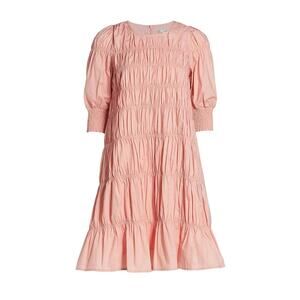 Gestuz Lena Puff 3/4 Sleeve Dress Size 38 Roundneck Back-zip Closure A-Line